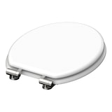 thumbnail of MDF WC Sitz SPIRIT WHITE, Toilettendeckel mit Absenkautomatik, Klobrille mit Holzkern, Toilettensitz Weiß, WC Deckel