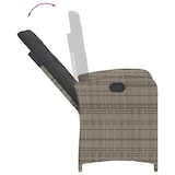 thumbnail of vidaXL Tuinstoel verstelbaar met kussens poly rattan grijs