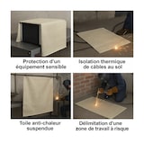 thumbnail of Bâche soudure anti-feu 1x1m - Protection Thermique 550 °C - Fibre de verre Couverture de soudage M0
