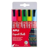 thumbnail of APLI AGIPA Marqueur craie liquide effaçable pointe ronde rose|rouge|bleu|jaune|vert x 5