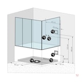 thumbnail of Kombination Badewanne Dusche K80-WS-EH-A-EA Duschtempel 100x180 cm OHNE Zusatzoption