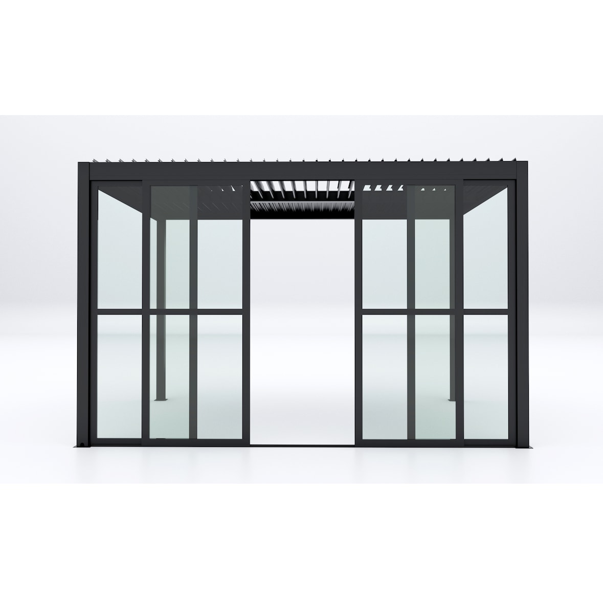 BS COM Parete laterale in policarbonato per pergola bioclimatica Tony Alluminio 142x22x9 cm Antracite