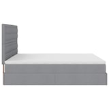thumbnail of vidaXL Ottoman-Bett mit Matratze & LEDs Hellgrau 160x200 cm Stoff