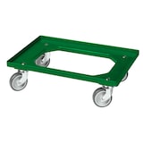 thumbnail of 8 x Stabile Klappbox aus Kunststoff + 1 x Transportroller mit vier Lenkrollen in grün
