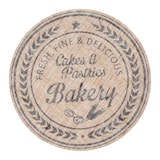 thumbnail of 4 Tischsets rund 38cm Jute Platzsets mit bedrucktem Bäckerei Motiv Platzdeckchen Tellerunterlage Tischuntersetzer Set Küche Gastronomie Beige Schwarz