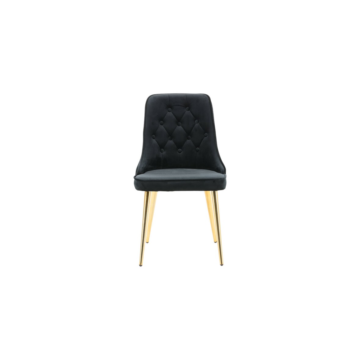 VelvetDeluxe Esszimmerstuhl Velour schwarz, Messing dekor.