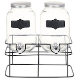 thumbnail of vidaXL Drankdispensers 2 st met standaard 2 x 4 L glas