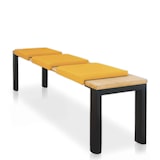 thumbnail of Lycce Bankauflage SENF Klemmkissen Sitzkissen 1 Leiste 35cm Klemmtiefe Kunstleder, Breite 40cm x Klemmteife 35cm / Sitztiefe 38cm x Höhe 6cm