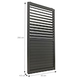 thumbnail of 4er-Set Aluminium Schiebetür für Pergola HWC-L46, Terrassenüberdachung, Lamellenpaneel Modul, 206x369cm ~ anthrazit