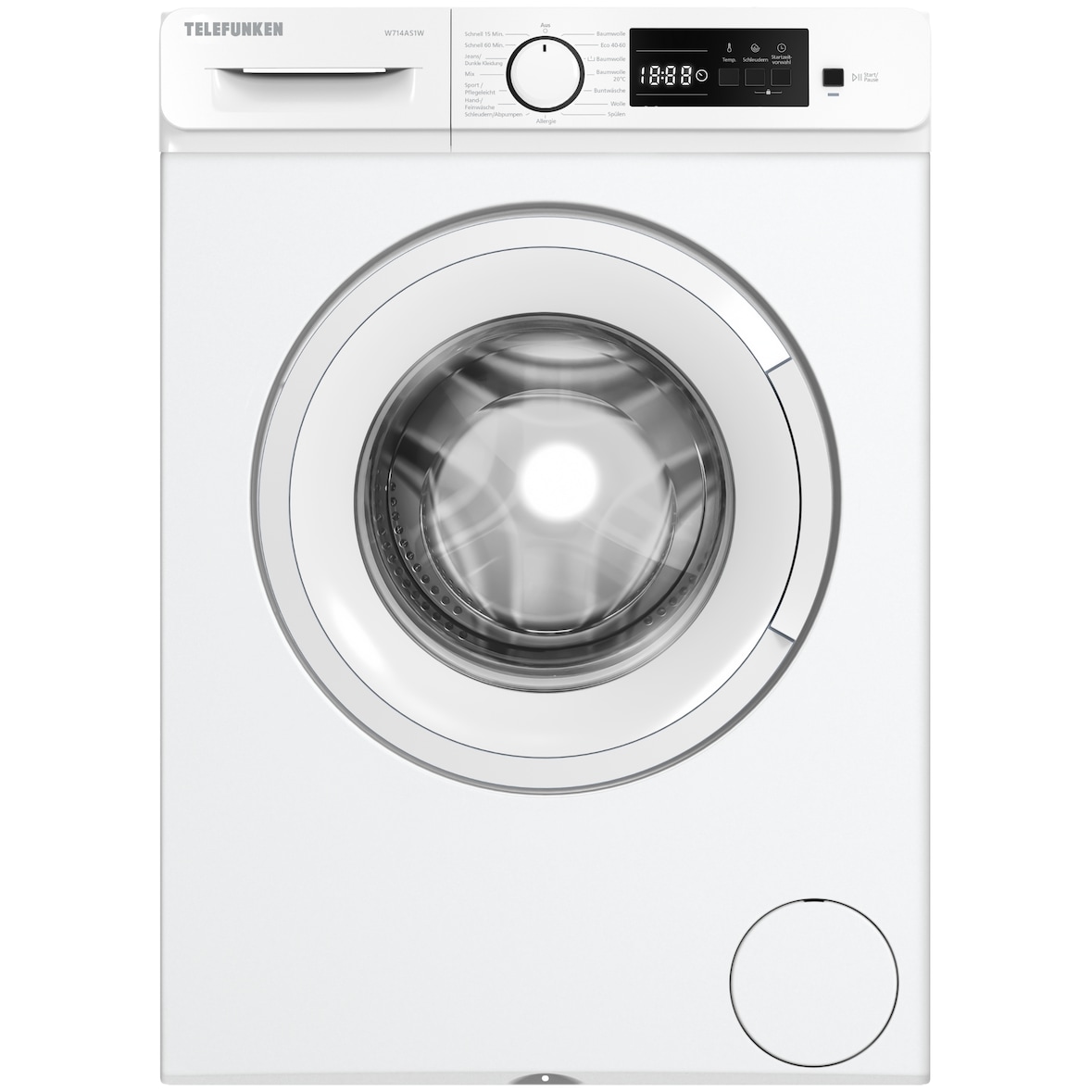 Telefunken Waschmaschine 7kg | Frontlader 1400 U/Min. | Inverter Motor | AquaStop | Schontrommel | W714AS1W weiß