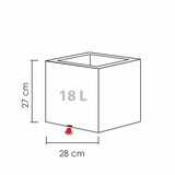 thumbnail of Scheurich Muretto 30, bac à plantes/pot à fleurs, carré, coloris: Stony Black, fabriqué avec du plastique recyclé, pour l’extérieur