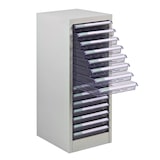 thumbnail of PROREGAL Schubladencontainer Kobra mit 15 Schubladen | HxBxT 74x28x34cm | Lichtgrau