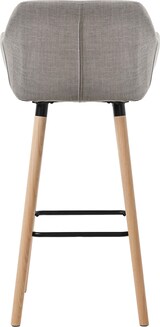 thumbnail of Barhocker MIRID - Stoff Grau 51x50x101 cm | Barstuhl Mit Lehne Tresenhocker Tresenstuhl Kneipenhocker Kneipenstuhl