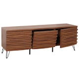 thumbnail of Porta TV HWC-M49, mobile televisione, moderno design 3D, legno massiccio di mango, metallo 52x142x44cm ~ color noce