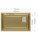 thumbnail of Gasfrit – Lava-loiça de cozinha com sifão para bancada em aço inox cor dourado, 1 cuba 70 x 44 x 21 cm