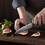 thumbnail of Wakoli EDIB Kleines Santokumesser aus Damast I 12cm Klinge I Pakka Griff