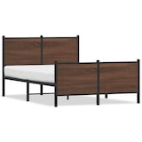 thumbnail of vidaXL Metallbett ohne Matratze Braun Eichen-Optik 120x200 cm