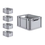 thumbnail of PROREGAL SparSet 5x Eurobox NextGen Economy, Griffe offen, HxBxT 22x30x40cm, 20 Liter, Eurobehälter, Box, Transportbehälter