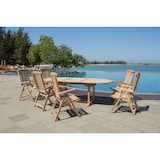 thumbnail of Möbilia Gartentisch oval 180 cm | ausziehbar auf 240 cm | mit Schirmaussparung | B 180 x T 100 x H 75 cm | natur | 11020017 | Serie GARTEN