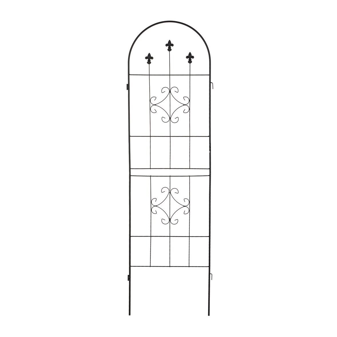 Relaxdays Rankgitter, 2er Set, HxB 180 x 50 cm, Metall, Rankhilfe für Kletterpflanzen, freistehend, zum Stecken, schwarz