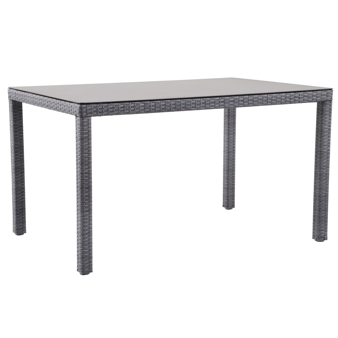 METRO PROFESSIONAL Gastro Tisch Balsario, Alu/Polyrattan, 130 x 90 cm, rechteckig, grau