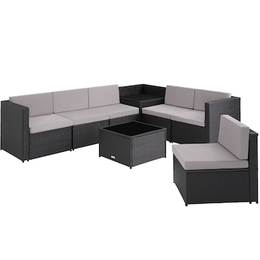 Rattan Lounge Set Verona - Móveis Pretos - Pátio e Jardim - Rattan Sintético Resistente - 404233