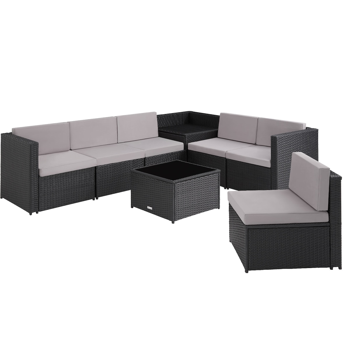 tectake Conjunto de móveis de rattan Verona  Preto