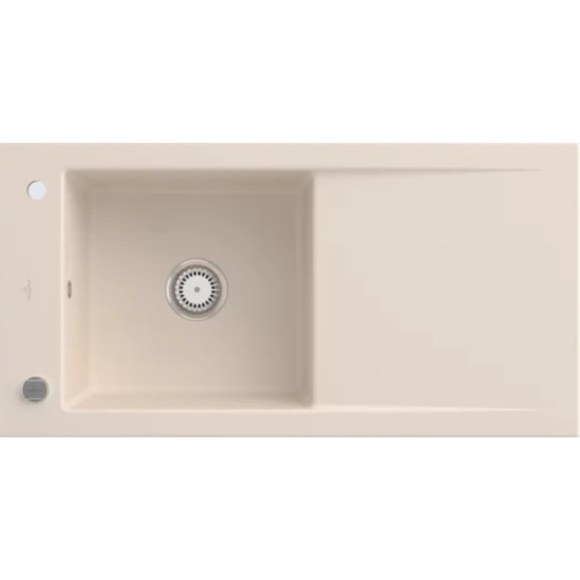 Villeroy&Boch Rechteckiges Spülbecken, Keramikspüle Timeline 60 Ivory, 100x51cm, reversibel