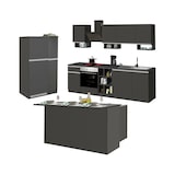 thumbnail of Dmora Vollständige Küche Dancelott, Set mit Speisekammer, Küchenzeile Schrank, 100 % Made in Italy, Anthrazit und Schiefer