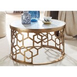 thumbnail of Couchtisch FineBuy Sofatisch Echter Marmor Ø 60 cm Tisch Wohnzimmertisch Rund