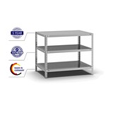 thumbnail of PROREGAL Fachbodenregal Schraubsystem | Grundregal | HxBxT 80x100x60cm | 3 Ebenen | Fachlast 200 kg | Beidseitig nutzbar | Verzinkt