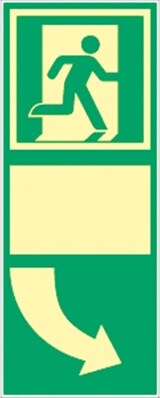 thumbnail of Schild Türgriffhinterlegung rechts, ISO 7010, Kunststoff, nachl., 160-mcd, 100x250 mm