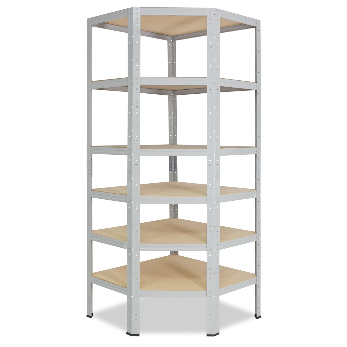 shelfplaza OFFICE 200x80x50 cm Eckregal in lichtgrau mit 6 Böden und 145 kg Traglast pro Boden