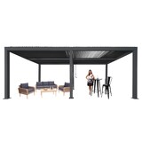 thumbnail of BERLINLODGE Pergola | HxBxT 220x600x300cm | Gartenpavillon Lamellen-Pavillon | Anthrazit | 10cm-Aluminium-Gestell | Regenrinne sturmfest