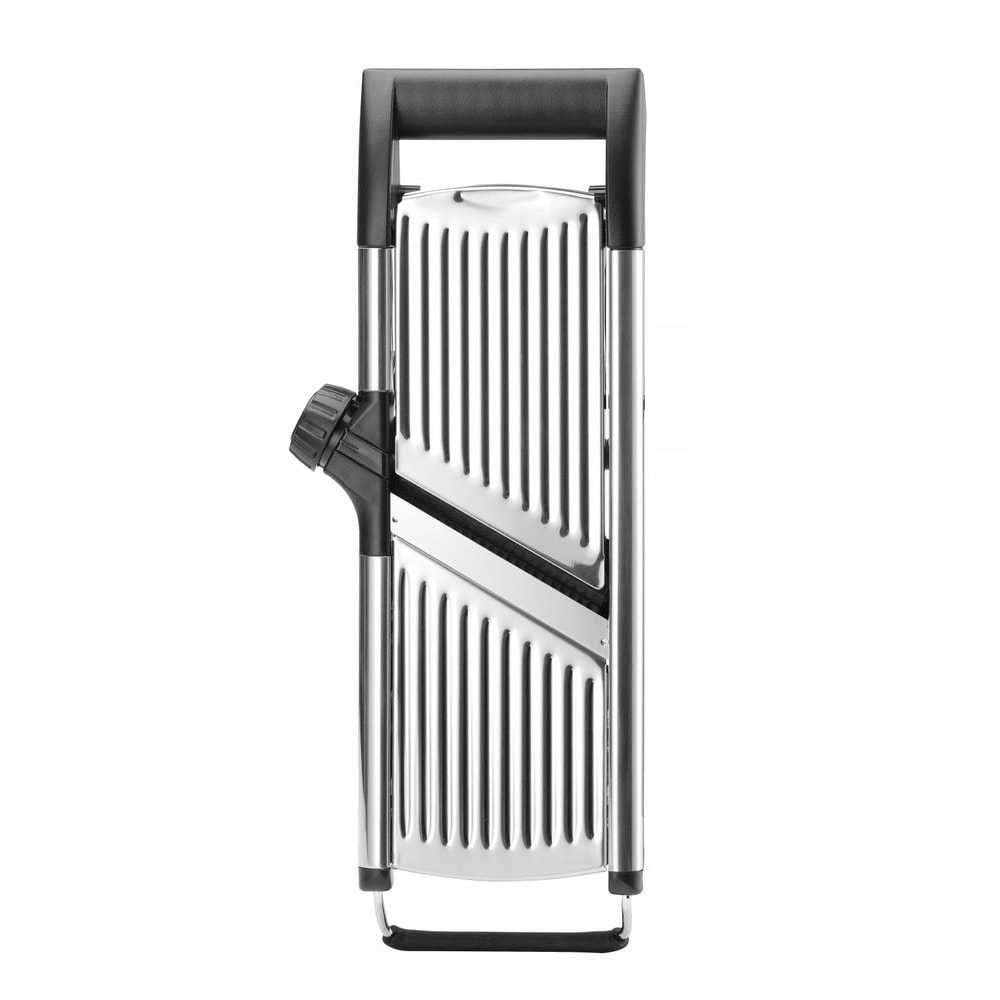 Mandolina Hendi de acero inoxidable con 2 insertos intercambiables y base plegable