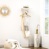 thumbnail of HOMCOM perchero de pared con 4 ganchos estante de pared de almacenamiento con barra colgante de aluminio para entrada dormitorio pasillo 50x23,5x60 cm