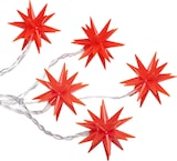 thumbnail of LED Lichterkette Sterne rot 5 warm weiße LEDs 6 cm Ø Timer