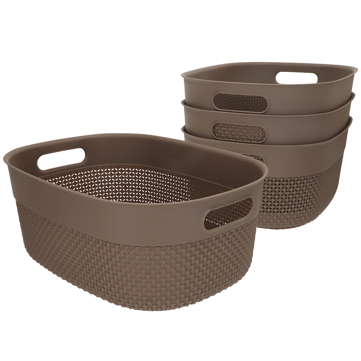 Curver Pack 4 cestas organizadoras Filo 12L marrón