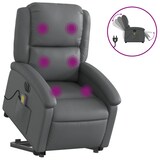 thumbnail of vidaXL Massagesessel mit Aufstehhilfe Elektrisch Grau Kunstleder