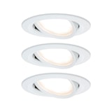 thumbnail of Paulmann LED Einbauleuchte Nova Plus Coin Basisset schwenkbar  rund 84mm 50° Coin 3x6W 3x470lm 230V dimmbar 2700K Weiß matt 93875