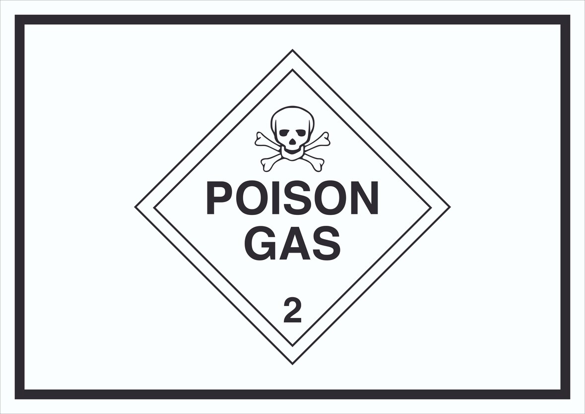 Schild Giftige Gase Symbol Poison Gas Totenkopf A6 (105x148mm)