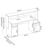thumbnail of Dmora Scrivania Manos, Scrittoio multifunzione moderno da gaming, Tavolo da studio porta PC e porta CD, 154x69h98 cm, Antracite, senza luci LED