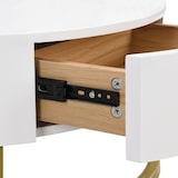 thumbnail of Couchtisch Set Weiß Holzoptik 70x70x56 mit zwei Schubladen und höhenverstellbarer Tischplatte – Flexibel, Stauraum, modernes Design