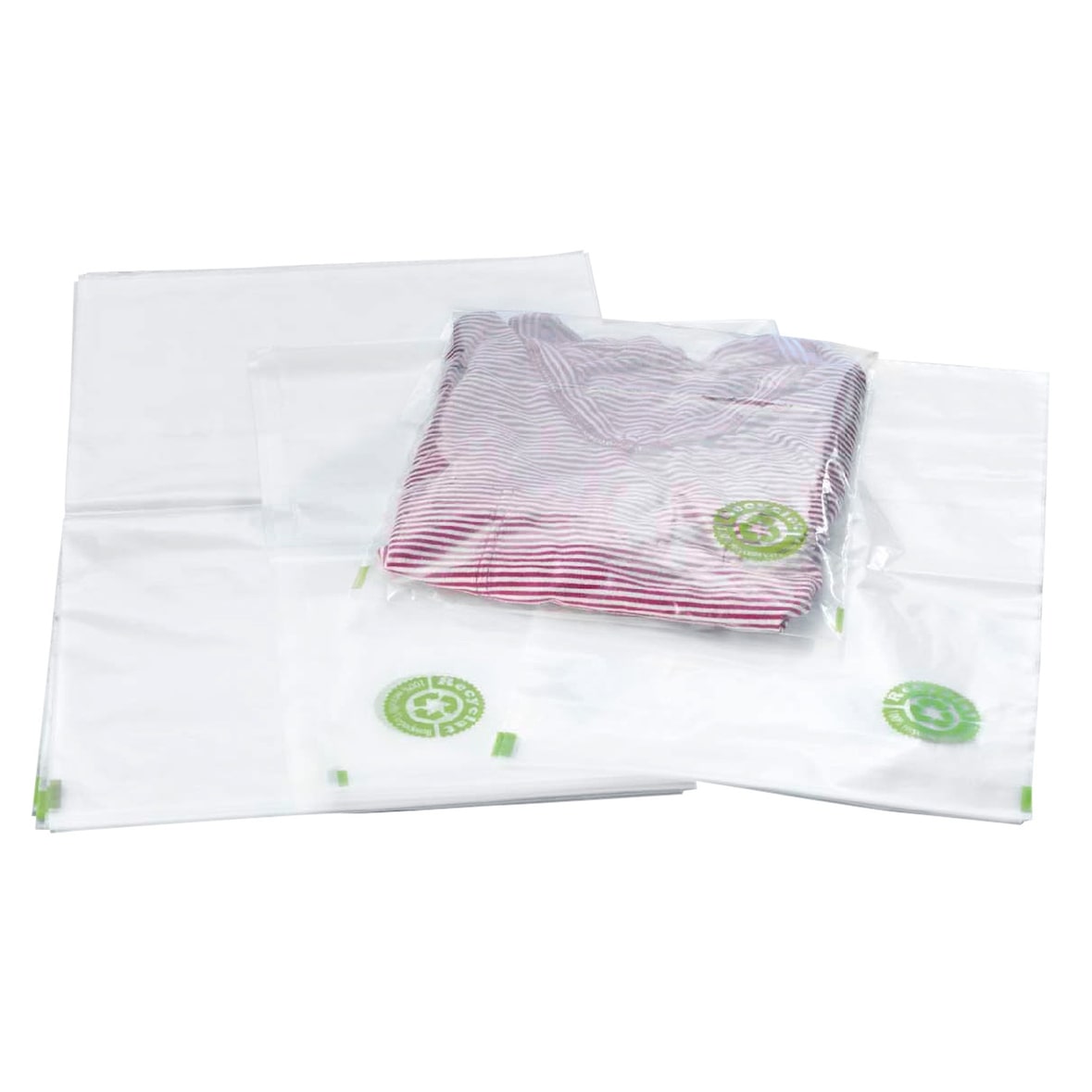 500x Flachbeutel  250 x 400 mm 100my aus 100% recyceltem LDPE (rLDPE)