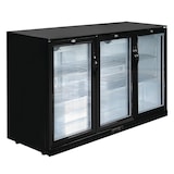 thumbnail of Botellero expositor trasbarra, 3 puertas abatibles, chapa/aluminio/cristal, 85 x 135 x 52 cm, 280W, refrigeración por aire, 320L, negro, Polar GL014