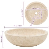 thumbnail of vidaXL Gootsteen 40x12 cm marmer crème