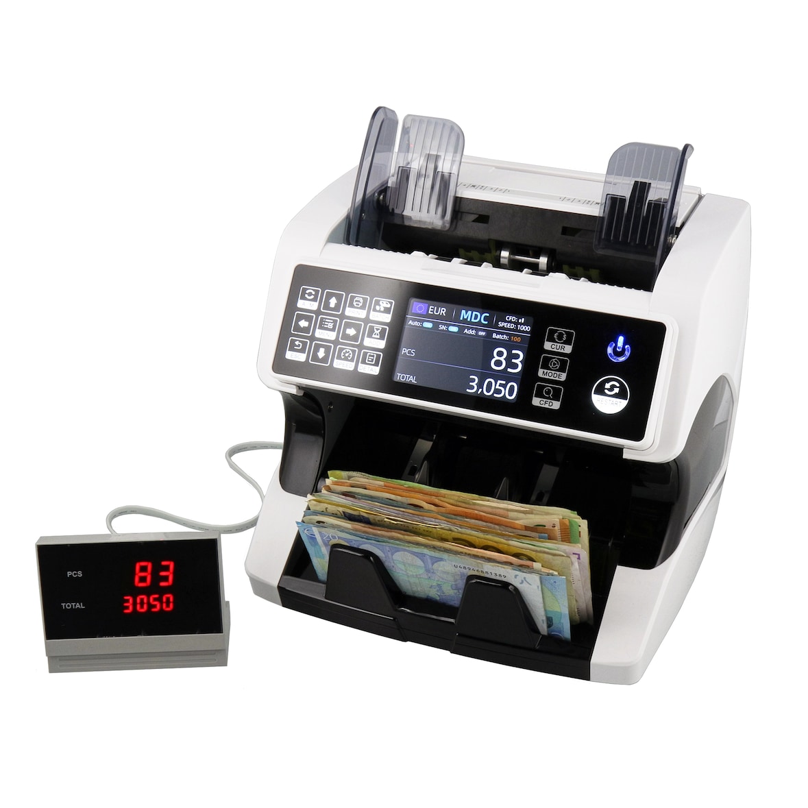 Semi-professioneel systeem voor valsgelddetectie 100% getest door de B.C.E.: Level 3 -MONEPASS