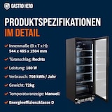 thumbnail of GastroHero Getränkekühlschrank GK-360BB, 360 Liter Kühlraumvolumen, 4 verstellbare Einlegeböden, Innenbeleuchtung, Abschließbar, Schwarz