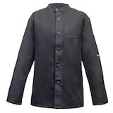 thumbnail of 225 - Kochjacke Bikerstyle, langarm, Druckknöpfe : graphit 65% Polyester 35%Baumwolle 220 g/m² S