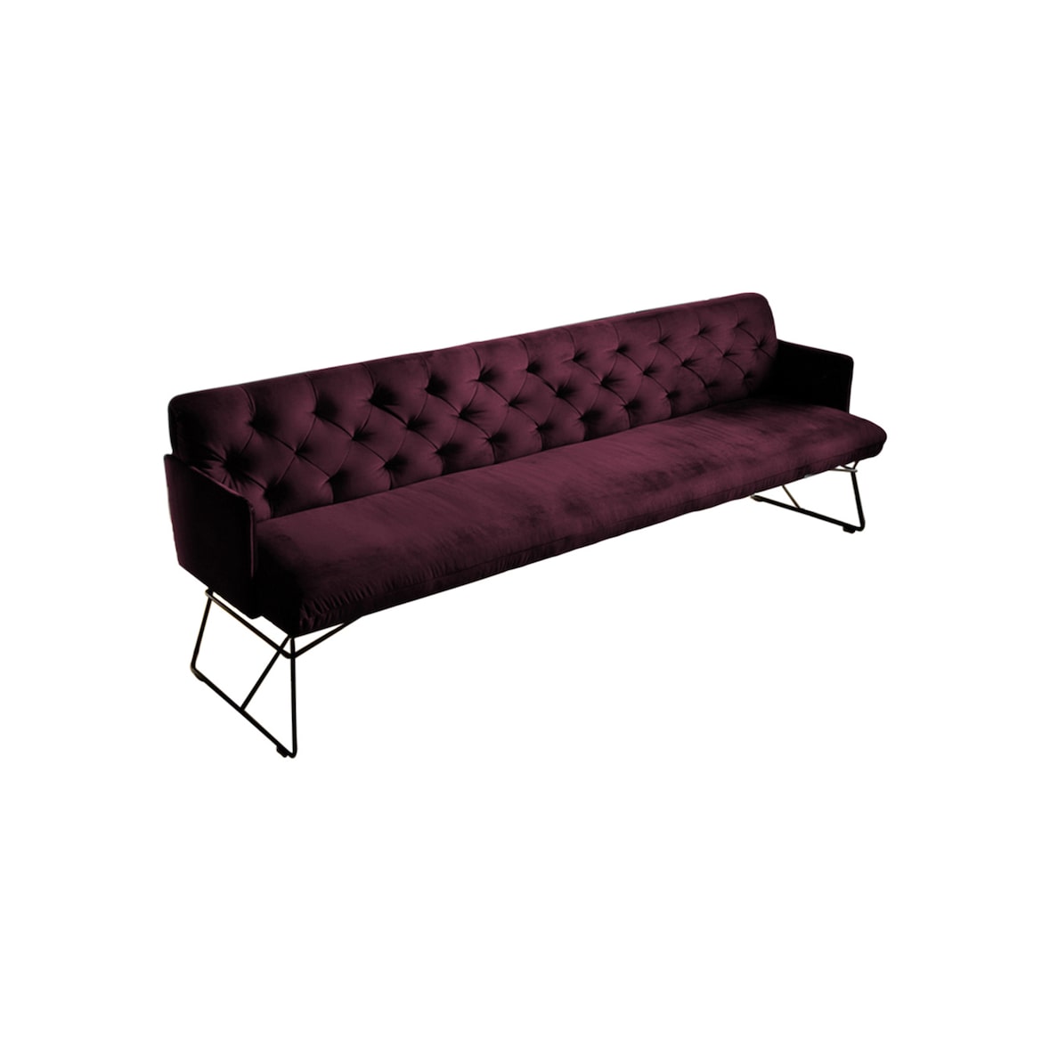 KAWOLA Esszimmerbank CHARME Velvet purple 166cm